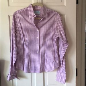 Thomas Pink Superfine Cotton Fitted Blouse-Size 10